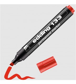 Edding Markör Permanent Kesik Uç Kırmızı 133 (1 Adet)