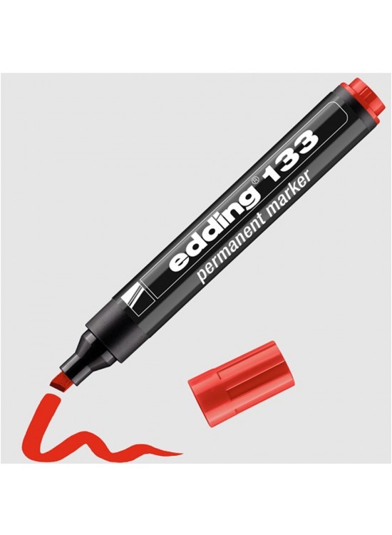 Edding Markör Permanent Kesik Uç Kırmızı 133 (1 Adet)