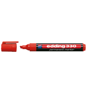Edding Markör Permanent Kesik Uçlu 1-5 mm Kırmızı 330 (1 Adet)