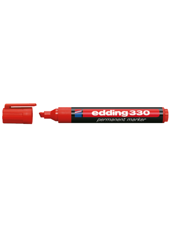 Edding Markör Permanent Kesik Uçlu 1-5 mm Kırmızı 330 (1 Adet)