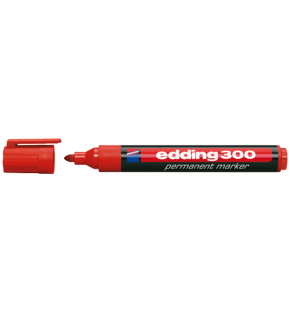 Edding Markör Permanent Yuvarlak Uçlu 1.5-3 mm Kırmızı 300 (1 Adet)