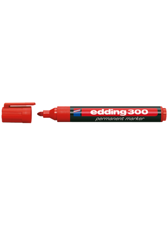 Edding Markör Permanent Yuvarlak Uçlu 1.5-3 mm Kırmızı 300 (1 Adet)