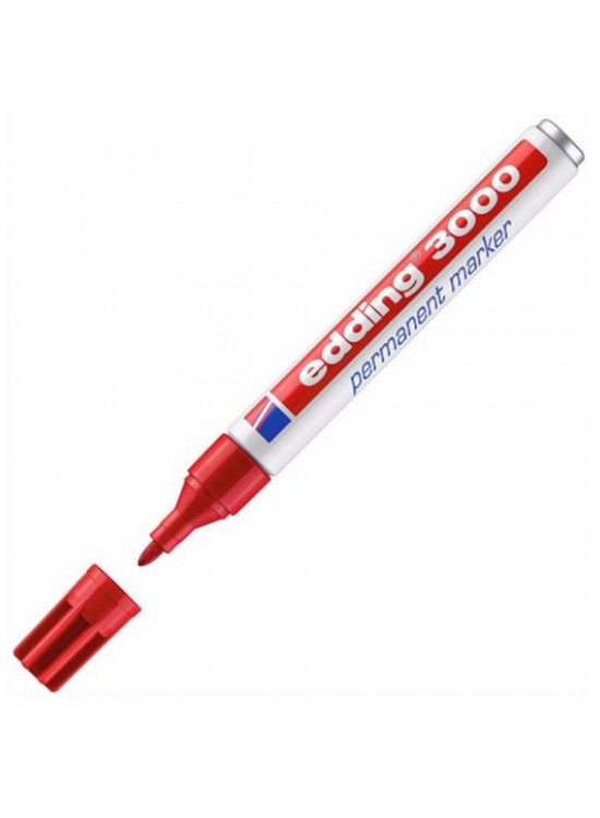 Edding Markör Permanent Yuvarlak Uçlu 1.5-3 MM Kırmızı 3000 (1 Adet)