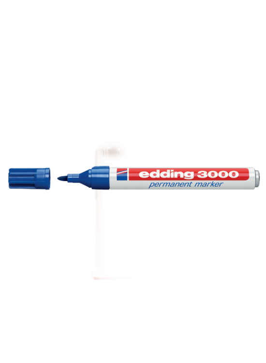 Edding Markör Permanent Yuvarlak Uçlu 1.5-3 MM Mavi 3000 (1 Adet)