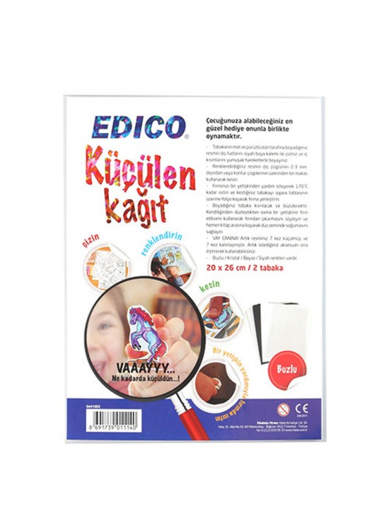 Edico Küçülen Kağıt Buzlu 20x26 Cm 2 Li Edico Küçülen Kağıt Buzlu 20x26 Cm 2 Li