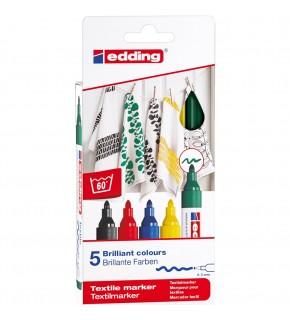 Edding T-Shırt Kalemi Yuvarlak Uçlu Basıc 2-3 MM 5 Lİ 4500/5S