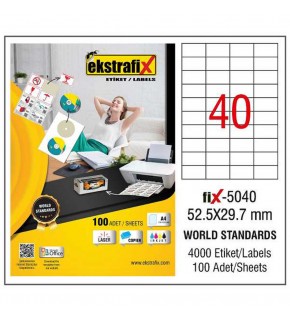 Ekstrafix Laser Etiket 100 YP 52.5X29,7 Laser-Copy-Inkjet FİX-5040