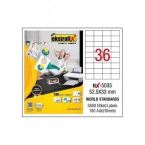 Ekstrafix Laser Etiket 100 YP 52,5X33 Laser-Copy-Inkjet FİX-5035