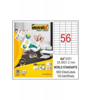 Ekstrafix Laser Etiket 52,5x21,2 Fix-5321