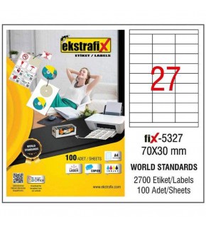 Ekstrafix Laser Etiket 70x30 MM Q Fix-5327