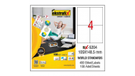 Ekstrafix Laser Etiket 100 YP 105x148.5 Laser-Copy-Inkjet FİX-5204