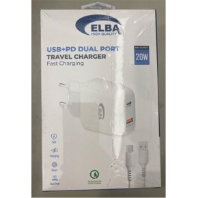 ELB44 ELBA 20W 2Lİ PD+USB TYPE-C SET (Usb To Type-C Kablo ) Hızlı Şarj