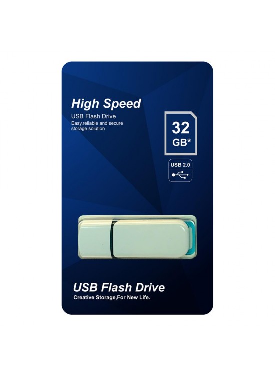 Elba 32GB Plastik Beyaz-Mavi 2.0 USB Flash Bellek Elba 32GB Plastik Beyaz-Mavi 2.0 USB Flash Bellek