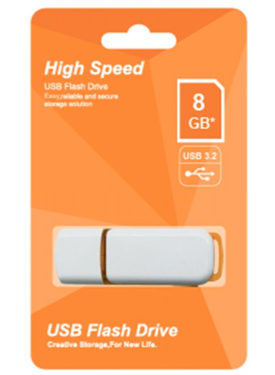 Elba 8GB Plastik Beyaz-Turuncu 3.2 USB Flash Bellek Elba 8GB Plastik Beyaz-Turuncu 3.2 USB Flash Bellek
