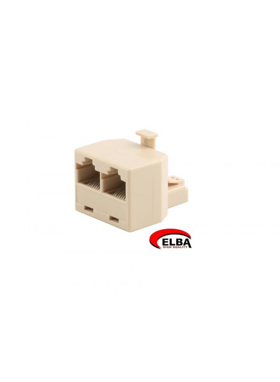 Elba 8P8C Jack- 2X8P8C Jack 2li RJ45 Çokla JK8464 Elba 8P8C Jack- 2X8P8C Jack 2li RJ45 Çokla JK8464