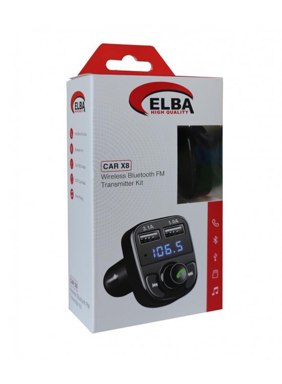 Elba Car X8 2Usb Wireless Bluetooth Fm Transmitter Kit Elba Car X8 2Usb Wireless Bluetooth Fm Transmitter Kit