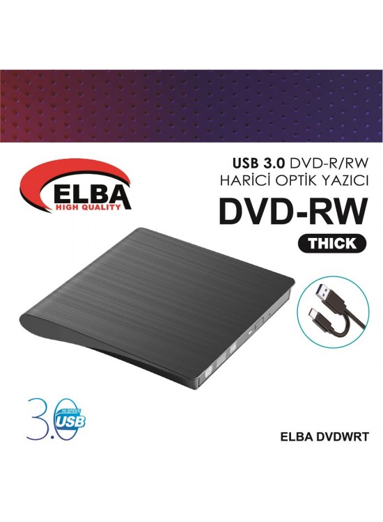 Elba DVDWRT-THCK Harici Dvdrw Thick, Siyah Dvd Yazıcı Writer