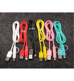 Elba EC-13S Bağlantı Kablosu 2in1 Micro 1mt Siyah Iphone Micro