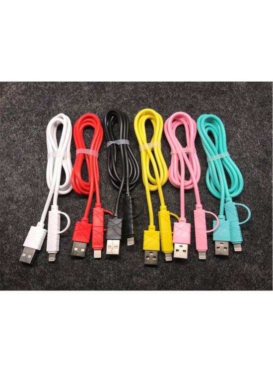 Elba EC-13S Bağlantı Kablosu 2in1 Micro 1mt Siyah Iphone Micro