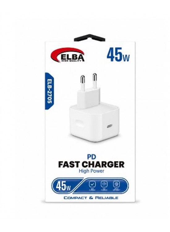 Elba ELB-2705 45W Beyaz Usb-C Ev Şarj Kafa