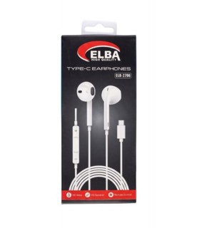 Elba Elb-2706 Beyaz Kulakiçi Type-c Mikrofonlu Kablolu Kulaklık (Ses Kontrol)