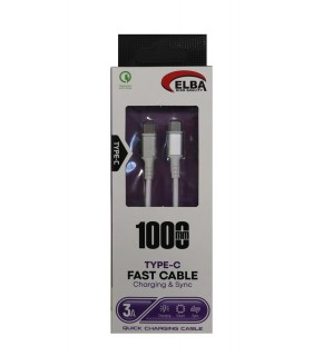 Elba Elb-39 T20 Type-c To Type-c 1Mt Beyaz Şarj Kablosu Beyaz