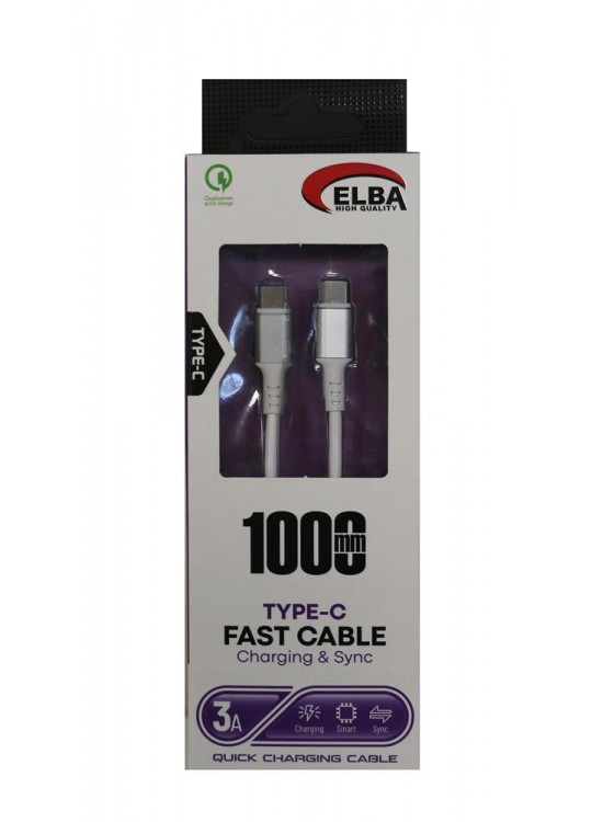 Elba Elb-39 T20 Type-c To Type-c 1Mt Beyaz Şarj Kablosu Beyaz