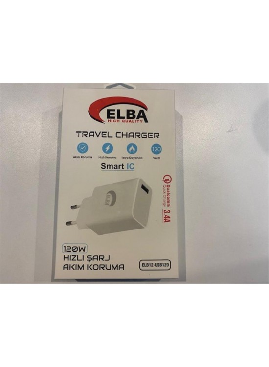 Elba ELB12 Elb- USB120 120W 3.4A Hızlı Şarj Akım Koruma Isıya Dayanıklı EV Şarj Kafa