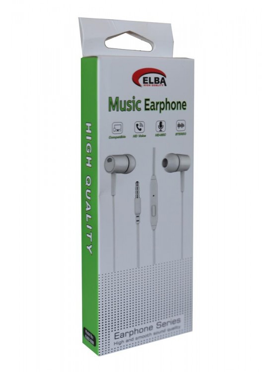 Elba elb22-D21B  Beyaz Kulakiçi Mikrofonlu Kablolu Kulaklık