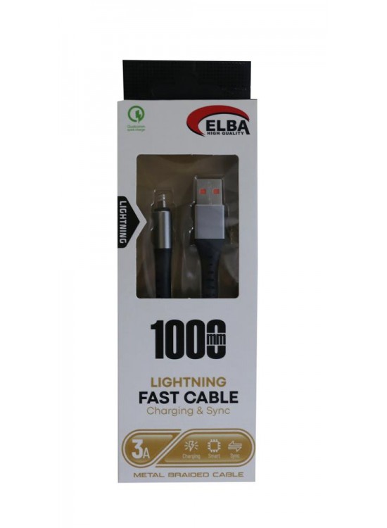 Elba Elb27-IOS 1Mt iPhone Lightning 3A Hızlı Şarj Hasırlı Şarj Kablosu Beyaz Elba Elb27-IOS 1Mt iPhone Lightning 3A Hızlı Şarj Hasırlı Şarj Kablosu Beyaz