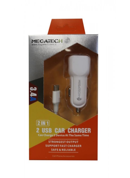 Elba ELB29 3.4 Siyah 2usb Metal Araç Çakmaklık Şarj Aleti Hızlı Şarj