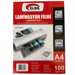Elba Laminasyon Filmi A4 100 MIC 216x303 (1 Adet)