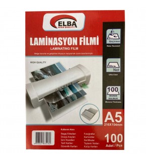 Elba Laminasyon Filmi A5 100 MIC 216x154 (1 Adet)