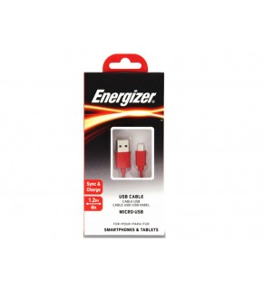 Energizer C12UBMCGRD4 1.2m Flat Micro Kırmızı Usb Kablosu