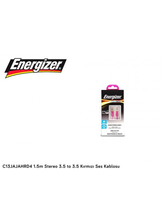 Energizer C13JAJAHRD4 1.5m Stereo 3.5 to 3.5 Kırmızı Ses Kablosu Energizer C13JAJAHRD4 1.5m Stereo 3.5 to 3.5 Kırmızı Ses Kablosu