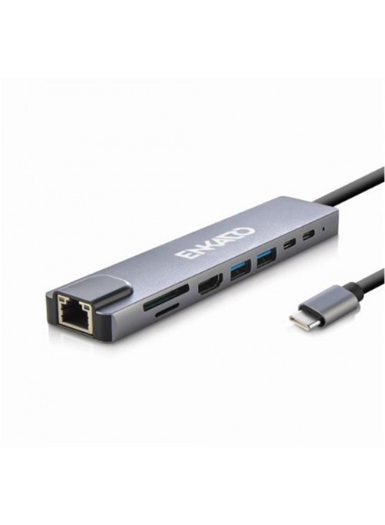 ENKADO EKD-TP42 TYPE-C TO TO HDMI 8İN 2PD+2 USB 2,0 +HDMI 4K +SD-TF+ETHERNET 100MBS