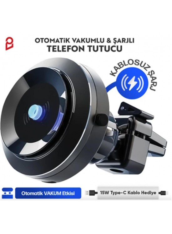 Enkado Otomatik Vakumlu Kablosuz Şarjlı Araç İçi Telefon Tutucu Enkado Otomatik Vakumlu Kablosuz Şarjlı Araç İçi Telefon Tutucu