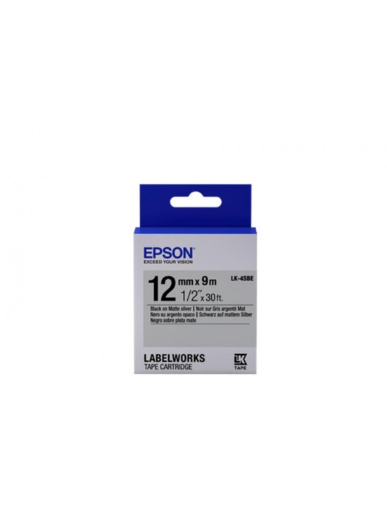 Epson LK-4SBE Gümüş Üzeri Siyah 12mm 9Metre Etiket