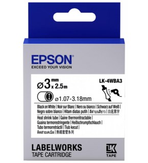 Epson LK-4WBA3 Beyaz Üzeri Siyah Makaron (1,07-3,18 mm çap) 2,5Metre