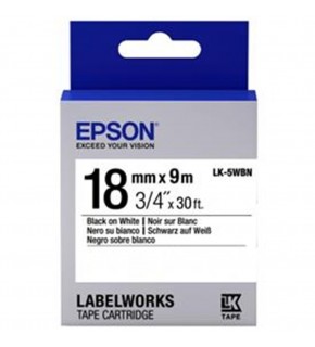 Epson LK-5WBN Standart Beyaz Üzeri Siyah 18mm 9Metre Etiket