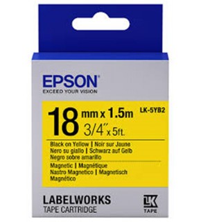 Epson LK-5YB2 Mıknatıslı Sarı Üzeri Siyah 18mm 9Metre Etiket