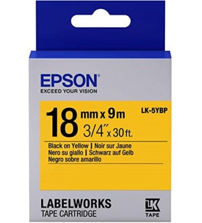 Epson LK-5YBP Pastel Sarı Üzeri Siyah 18mm 9metre