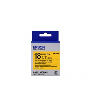 Epson LK-5YBW Güçlü Yapışkanlı Sarı Üzeri Siyah 18mm 9Metre Etiket