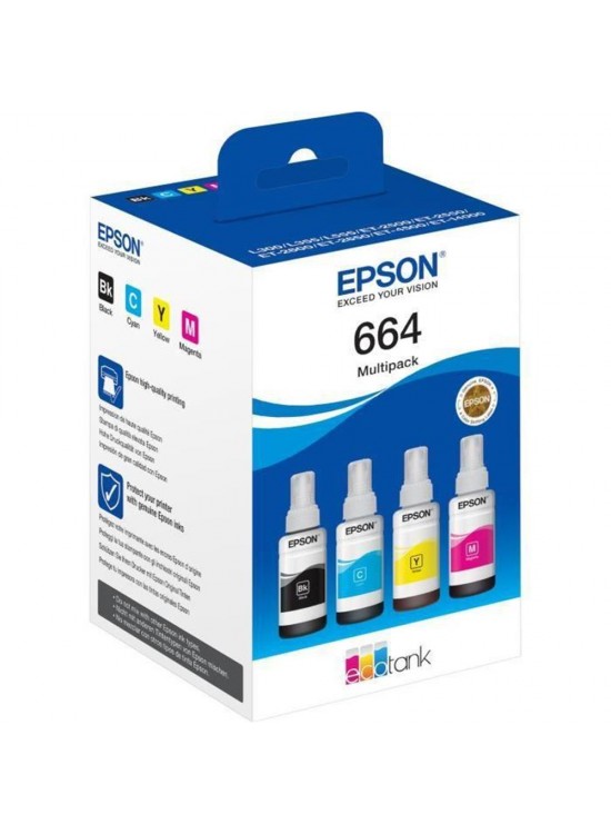 Epson T6646 Cyan-Magenta-Yellow-Black Mavi-Kırmızı-Sarı-Siyah 4lü Multipack Kartuş