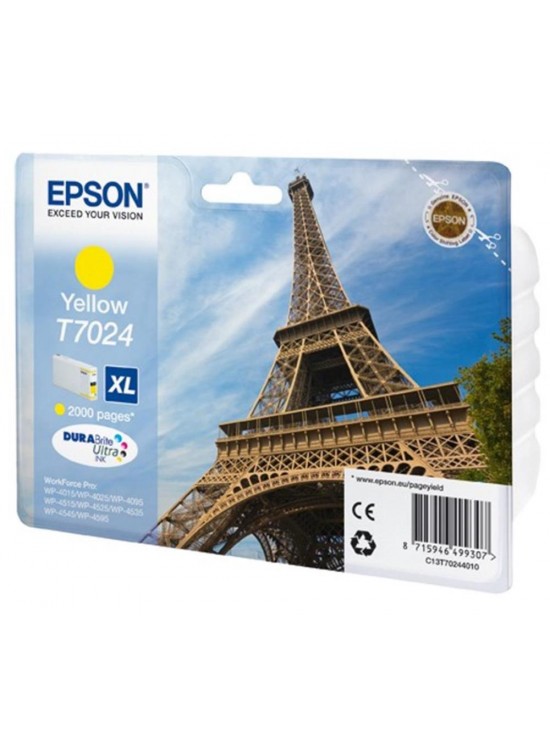 Epson T7024 Yellow Sarı 2.000 Sayfa Mürekkep Kartuş T70244010 Epson T7024 Yellow Sarı 2.000 Sayfa Mürekkep Kartuş T70244010
