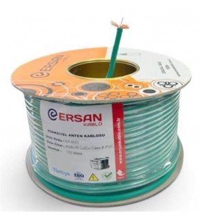 Ersan RG 6-U6 Cu - Cu Class B PVC 100 Metre Yeşil Uydu Kablosu