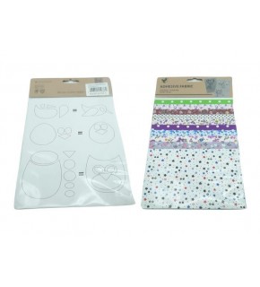 Desenli Yapıskanlı Kumaş Seti 15X10 10 Adet