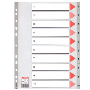 Esselte Seperatör 1-10 Rakamlı Plastik A4 100105