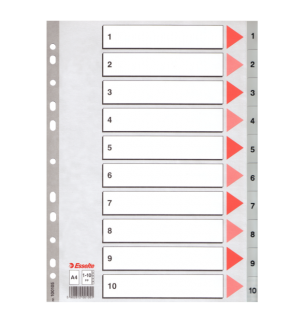 Esselte Seperatör 1-10 Rakamlı Plastik A4 100105