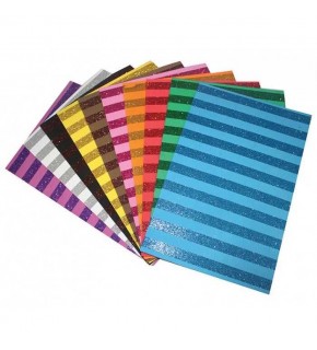 Eva 50X70 Simli Çizgili Karışık 10 lu Lino